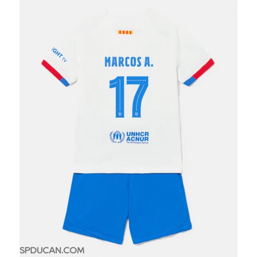 Dječji Nogometni Dres Barcelona Marcos Alonso #17 Gostujuci 2023-24 Kratak Rukav (+ Kratke hlače)